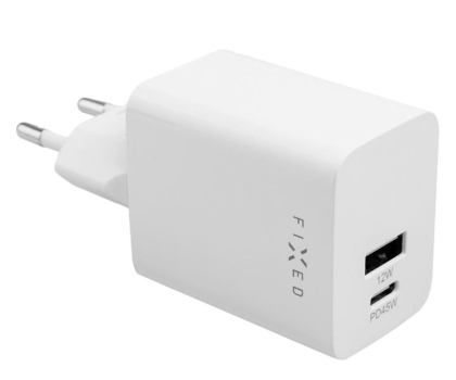 Ładowarka i akumulator FIXED Ładowarka sieciowa 45W USB-C/USB-A biały FIXC45M-CU-WH